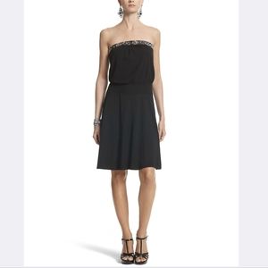 🆕 White House Black Market Blouson Embellished Strapless Cocktail Dress